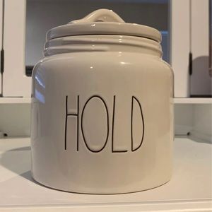 Rae Dunn “Hold” Canister. Lightly used.